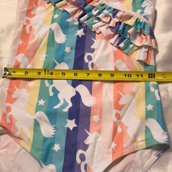 Girls XL unicorn swimsuit one piece - Picture 5 of 8
